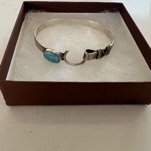 Equestrian Inspired Sterling Silver and Turquoise Bracelet